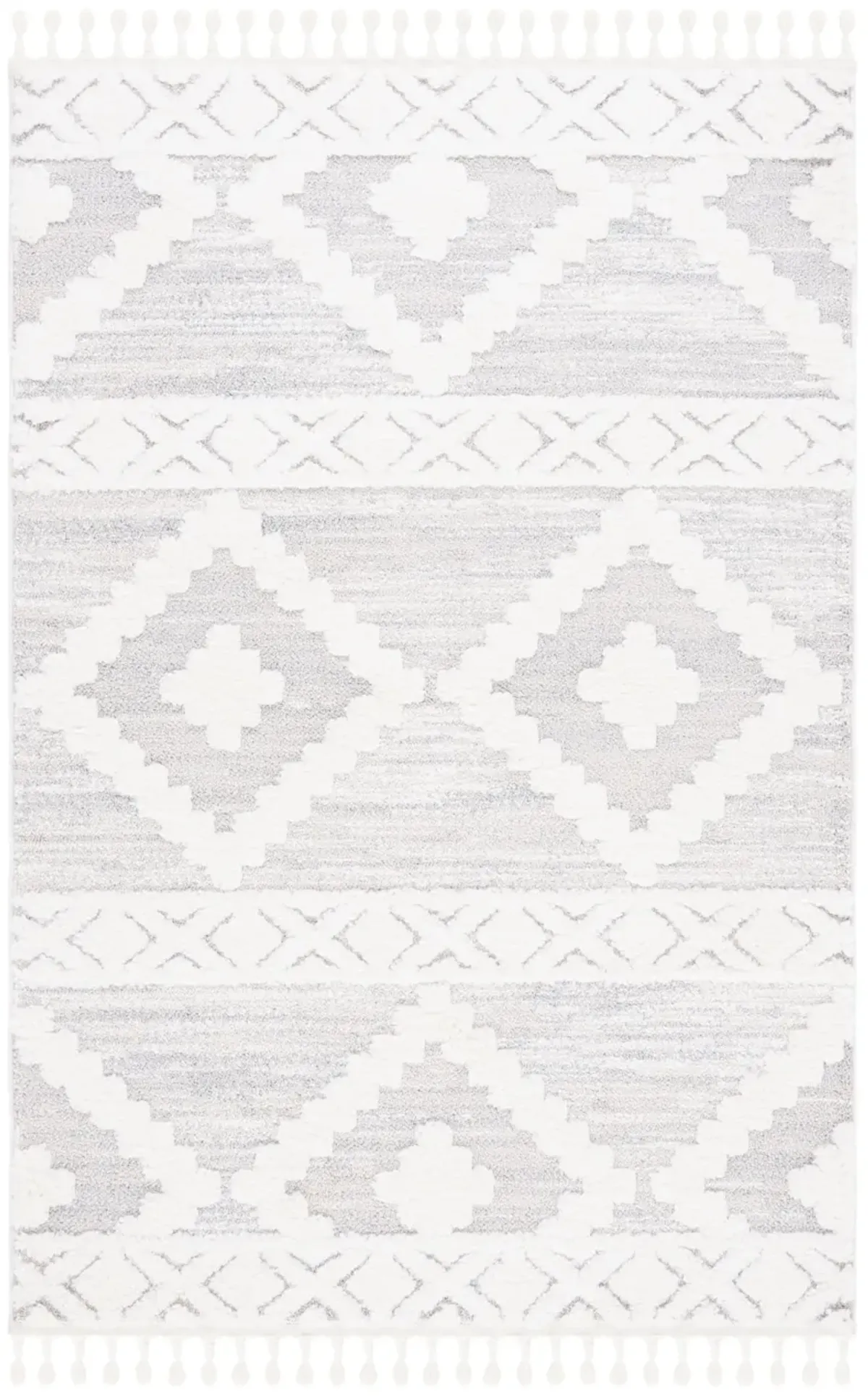 MOROCCAN TASSEL SHAG 640 IVORY  6'-7' x 9'-2' Medium Rectangle Rug