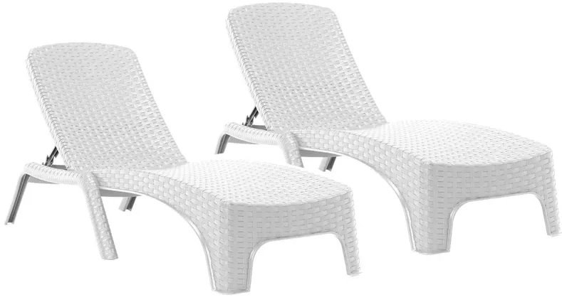 Roma Set of 2 Chaise Lounger-White
