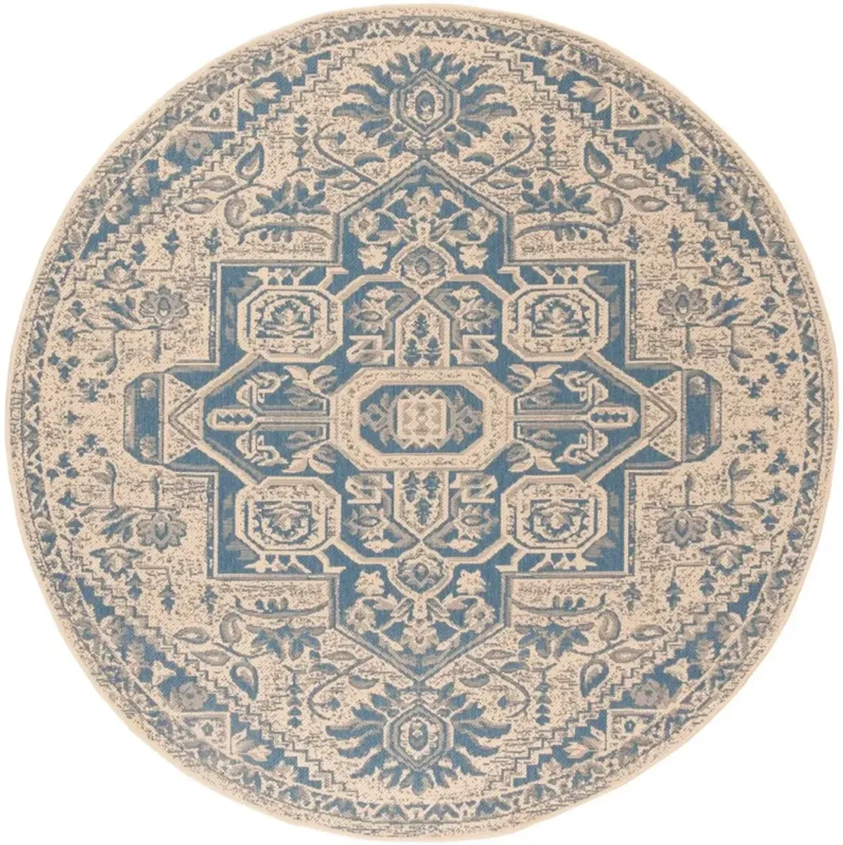 BEACH HOUSE 138 Blue 8' X 8' Round Round Rug