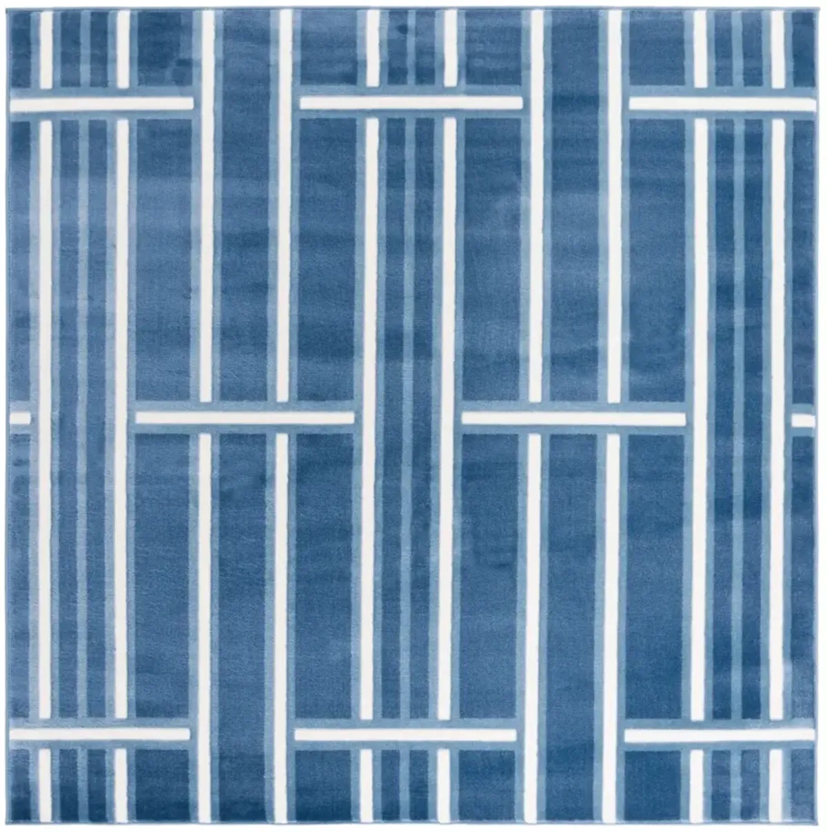 GROOVE 118 BLUE  6'-7' x 6'-7' Square Square Rug