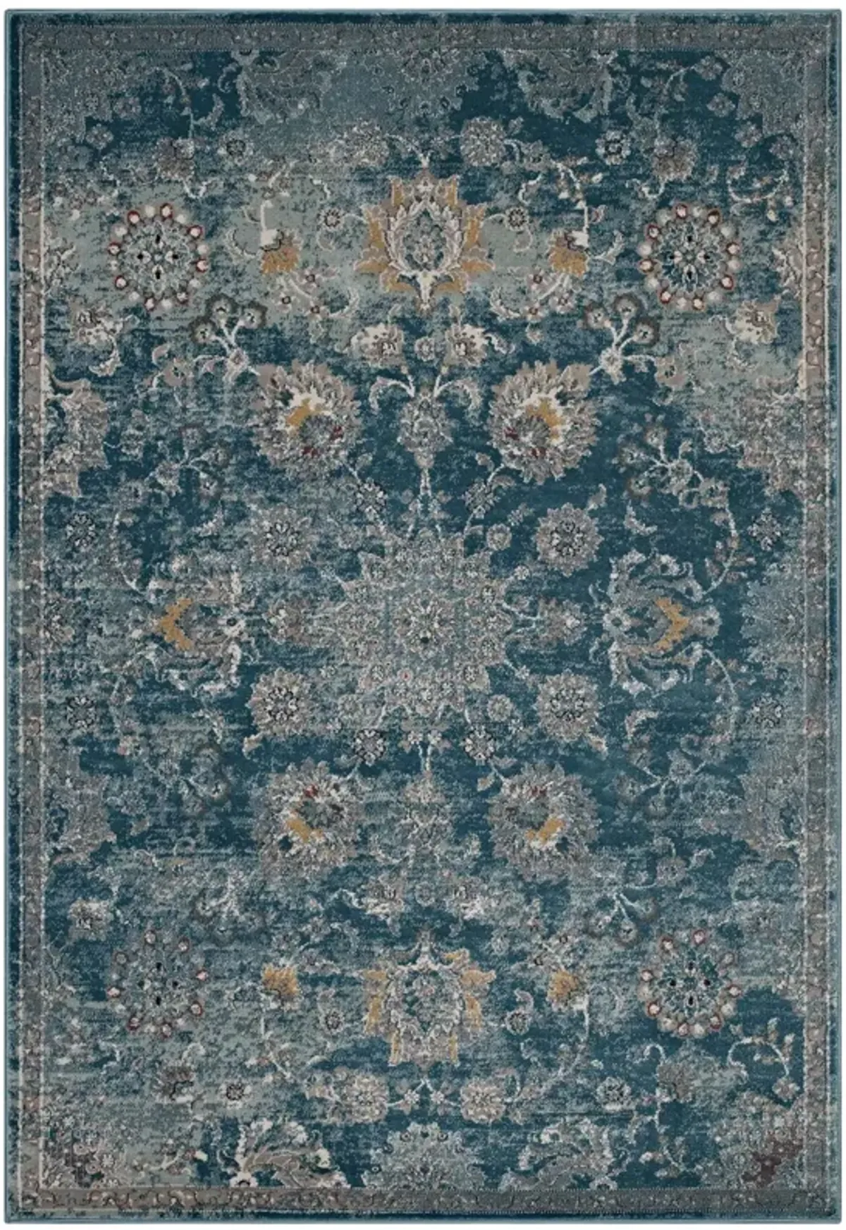 Cynara Distressed Floral Persian\nMedallion 5x8 Area Rug