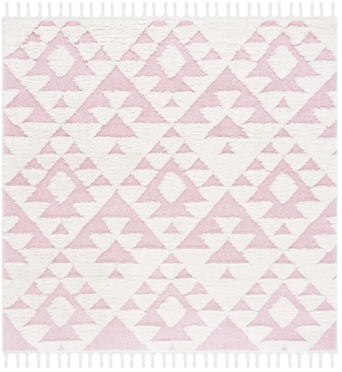 MOROCCAN TASSEL SHAG 688 IVORY  6'-7' x 6'-7' Square Square Rug