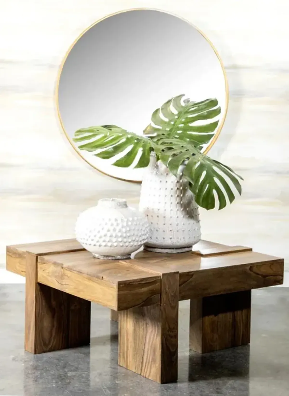 Abagail Wooden Square Coffee Table Natural Sheesham