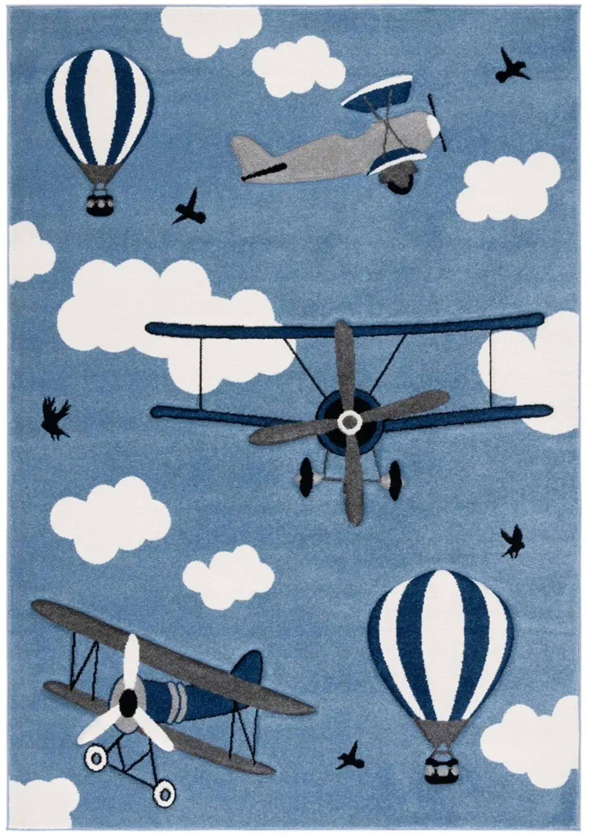 CAROUSEL KIDS 137 BLUE  6'-7' x 9' Medium Rectangle Rug
