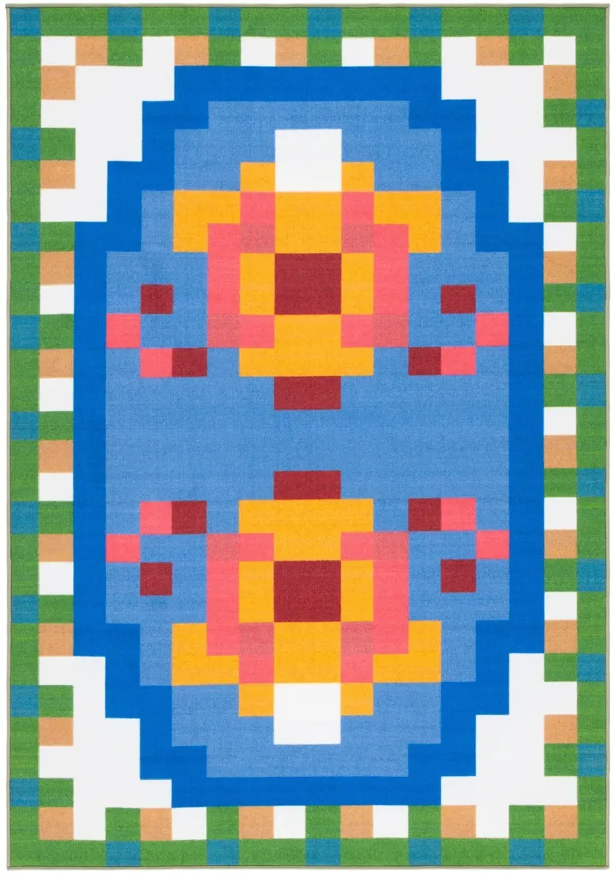 DIGITAL ARTIFACT 101 BLUE  5' x 7' Medium Rectangle Rug