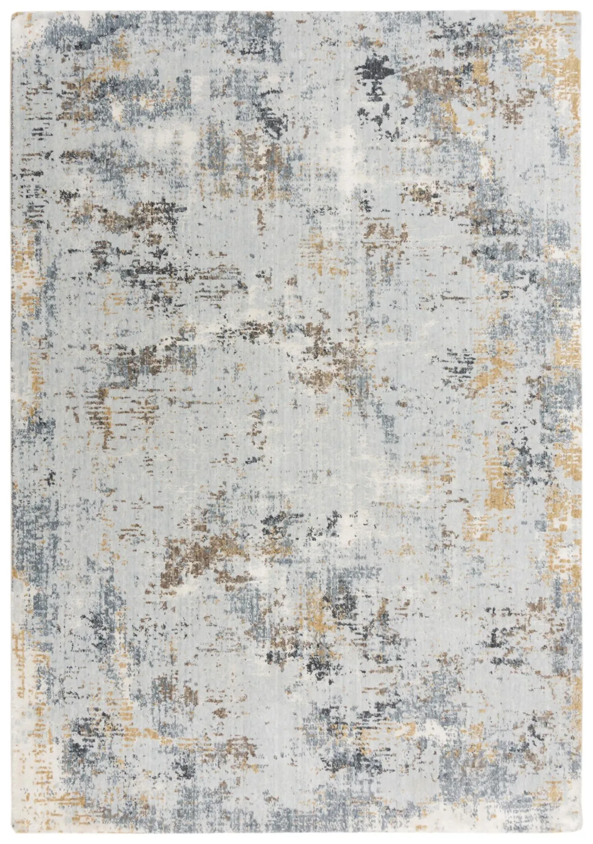 Logan Blue Abstract Recycled Polyester 5'2" x 7'9" Rectangle Rug