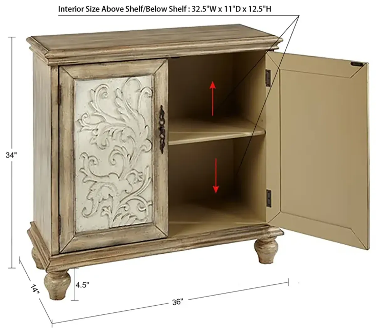 Madison Park Driscoll Reclaimed Natural 2-Door Cabinet