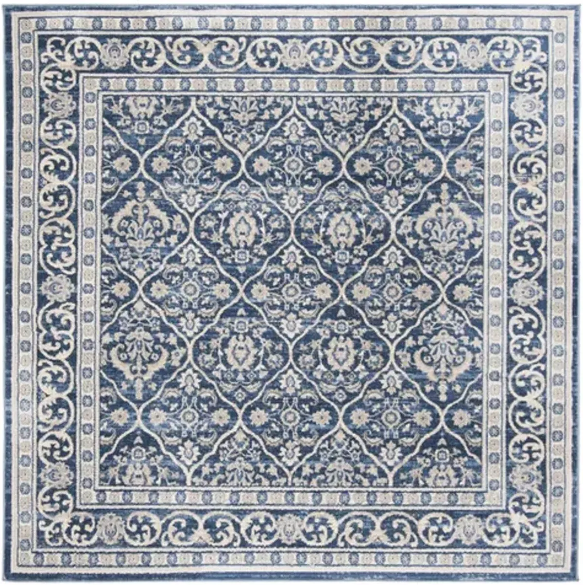 Brentwood 870 Navy / Light Grey 6'-7" X 6'-7" Square Square Powerloomed Rug