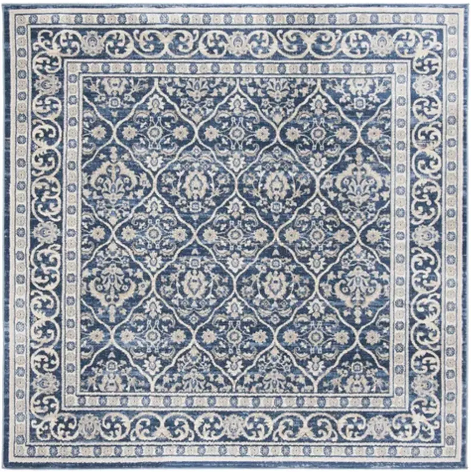 Brentwood 870 Navy / Light Grey 6'-7" X 6'-7" Square Square Powerloomed Rug