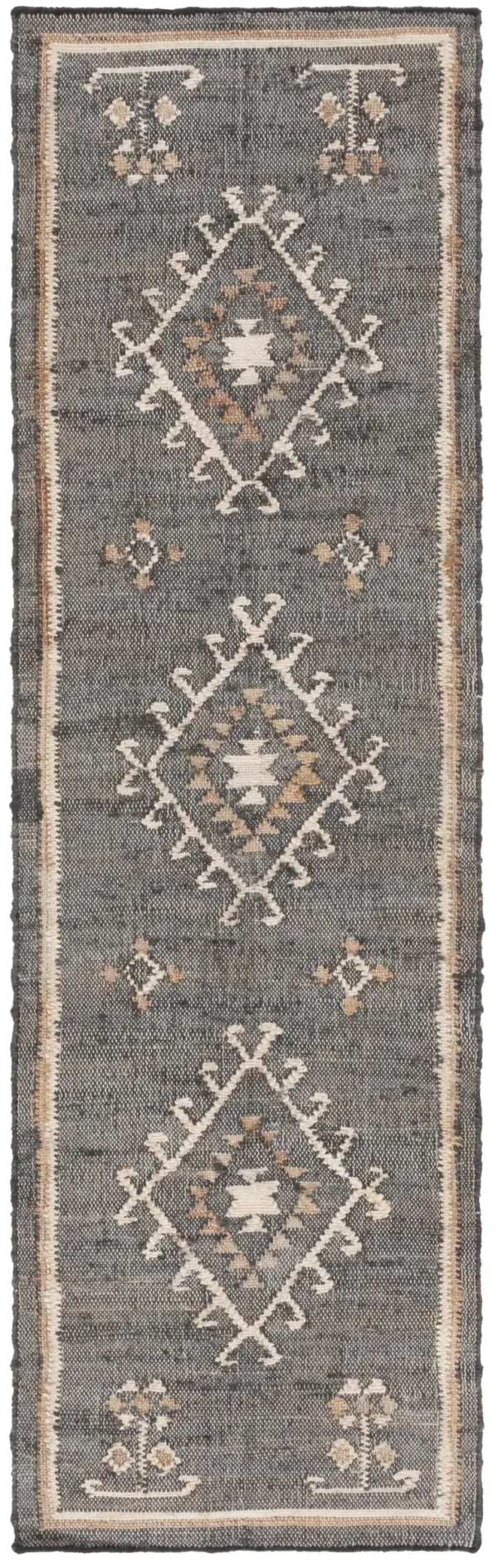 KILIM 762 BLACK  2'-3' x 15' Runner Rug