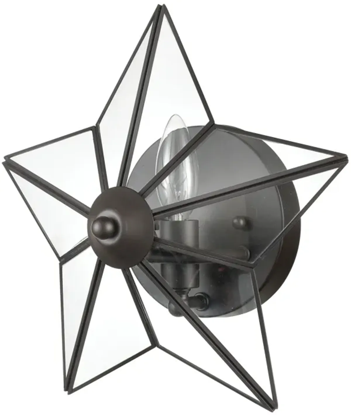 Moravian Star 12" High 1-Light Sconce - Oil Rubbed Bronze