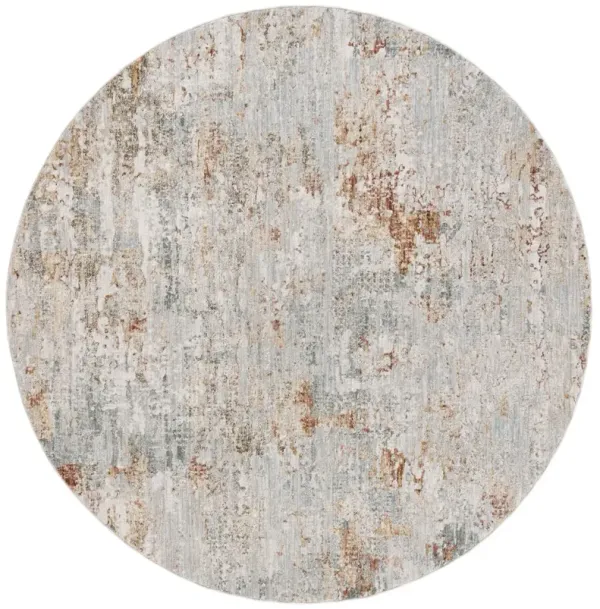 ADRIANNA 200 Blue 6'-7' X 6'-7' Round Round Rug