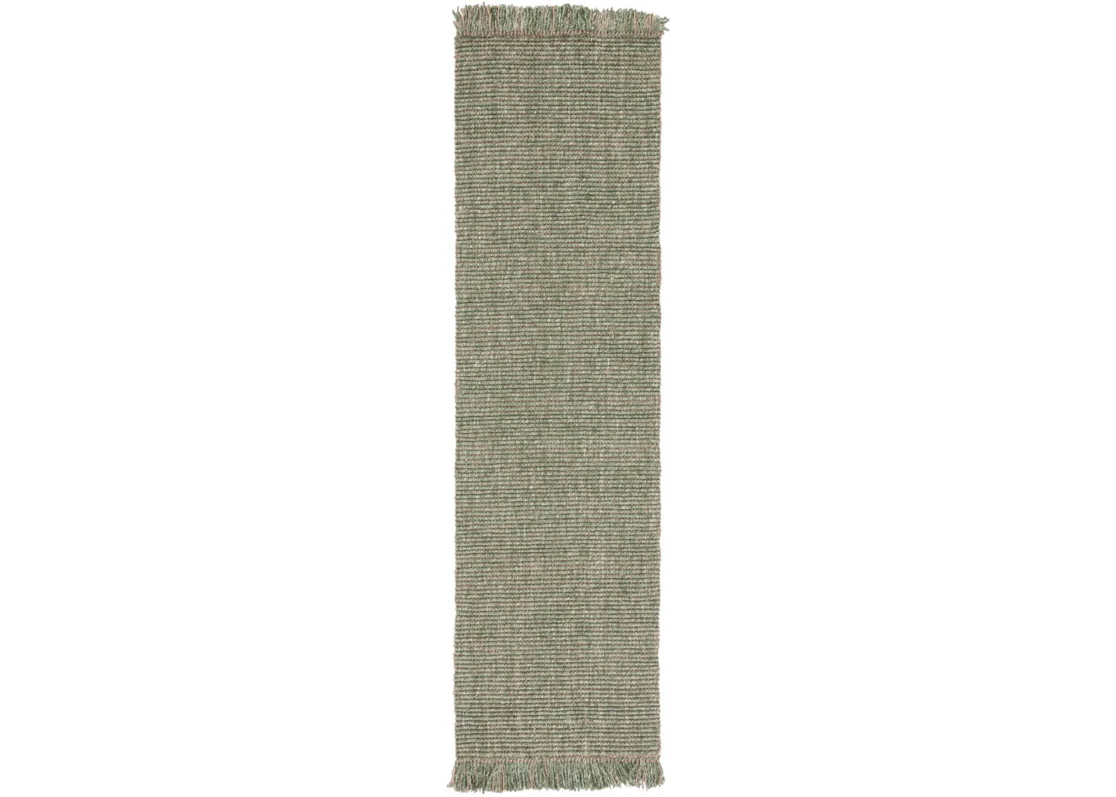 NATURAL FIBER 826 GREEN  2'-3' x 12' Runner Rug