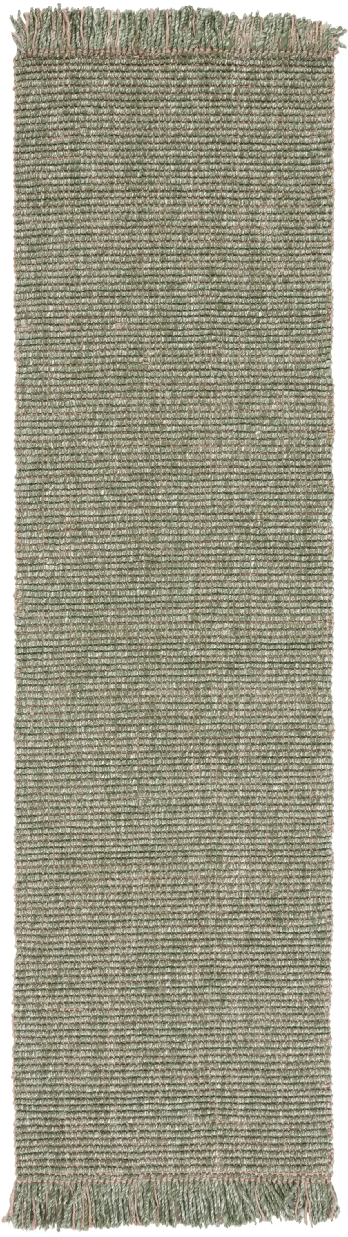 NATURAL FIBER 826 GREEN  2'-3' x 12' Runner Rug