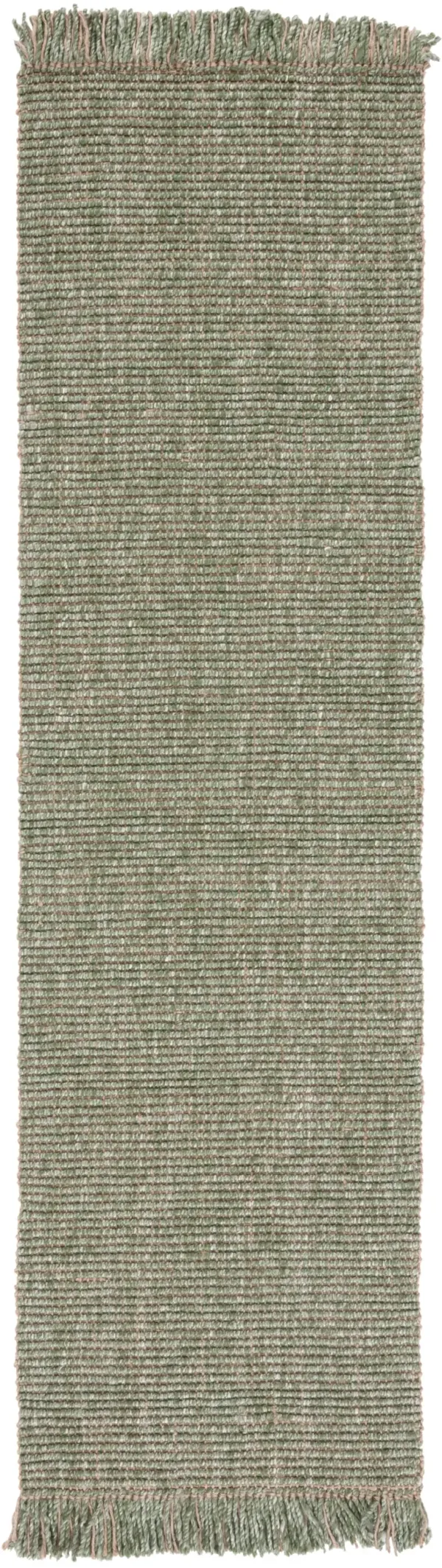 NATURAL FIBER 826 GREEN  2'-3' x 12' Runner Rug