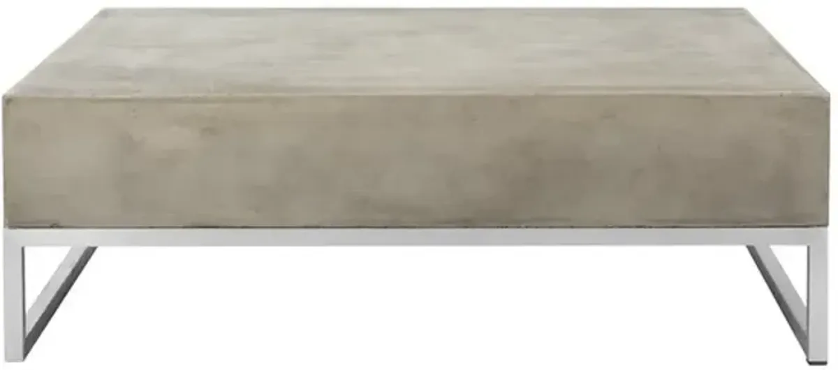 Eartha Indoor/Outdoor Modern Concrete 11.42-Inch H Coffee Table