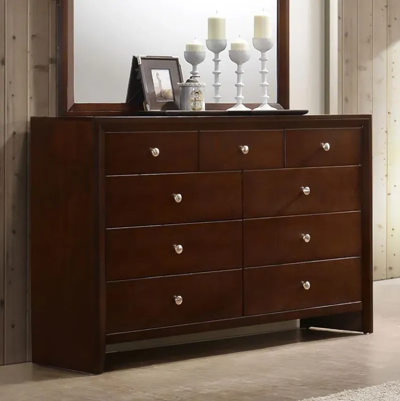 Serenity Rectangular 9-drawer Dresser Rich Merlot