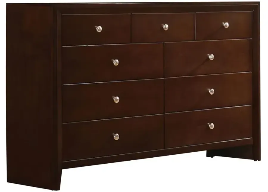 Serenity Rectangular 9-drawer Dresser Rich Merlot