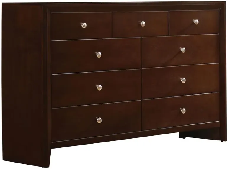 Serenity Rectangular 9-drawer Dresser Rich Merlot