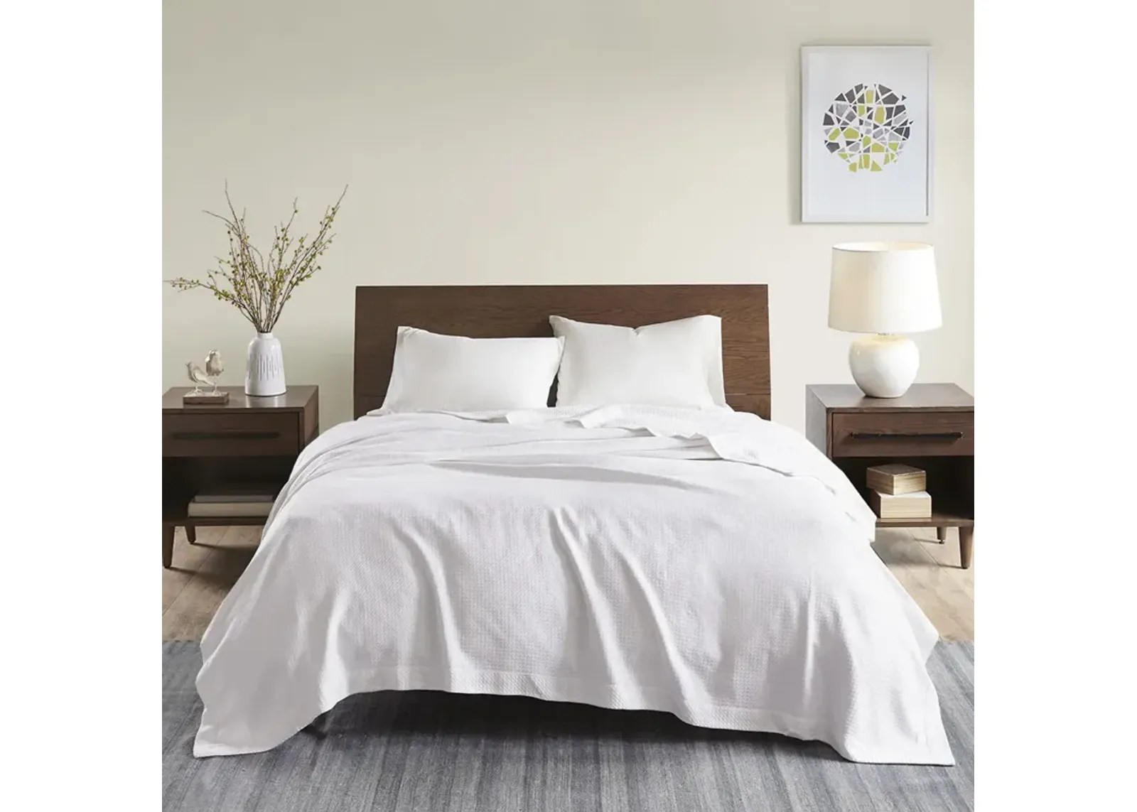 Madison Park Egyptian Cotton White Blanket