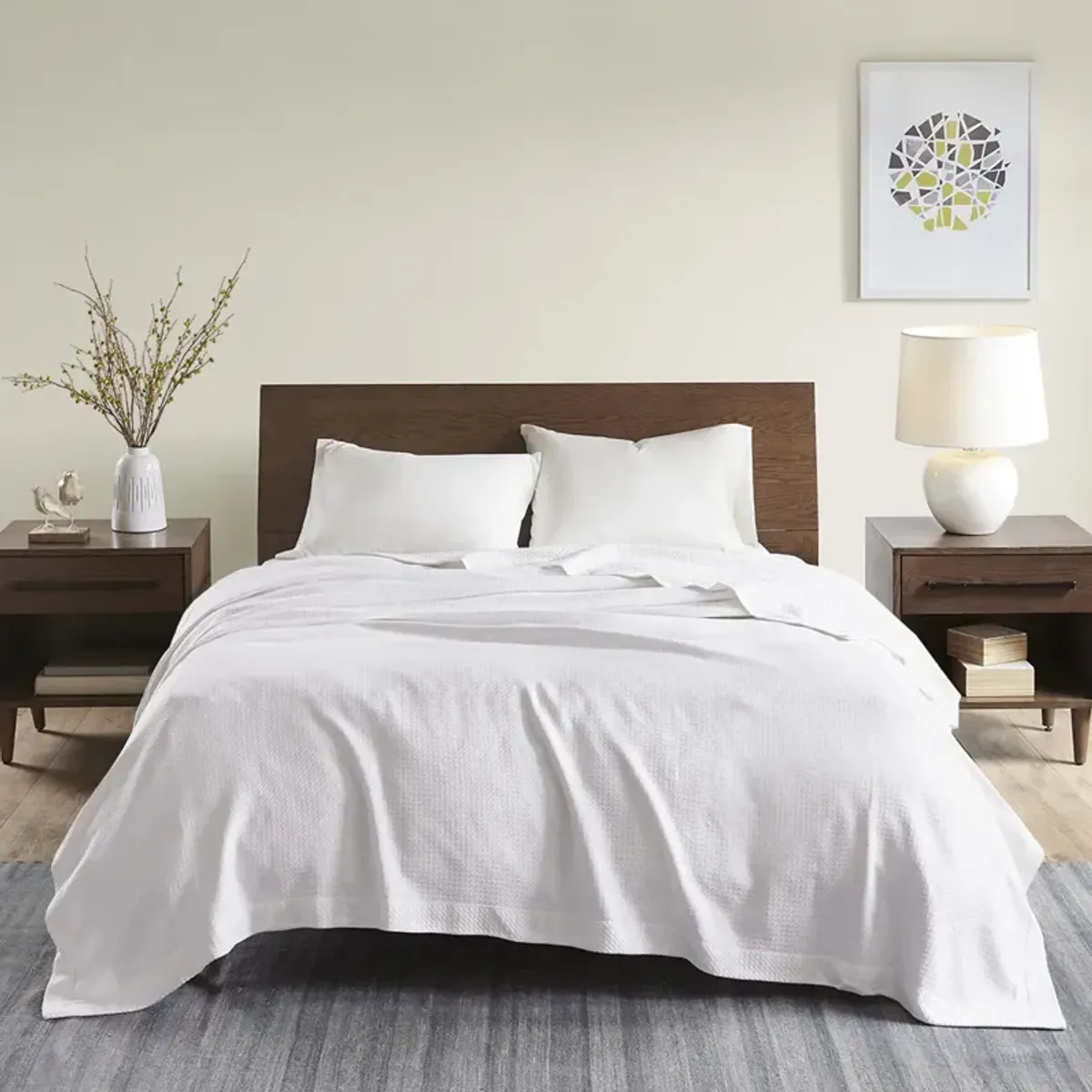 Madison Park Egyptian Cotton White Blanket