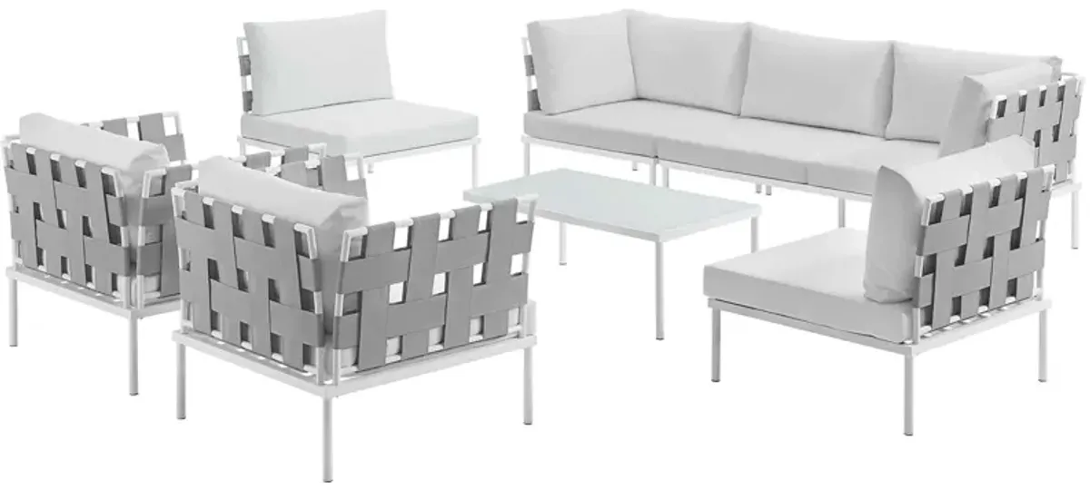 Harmony 8 Piece Outdoor Patio Aluminum Sectional Sofa Set