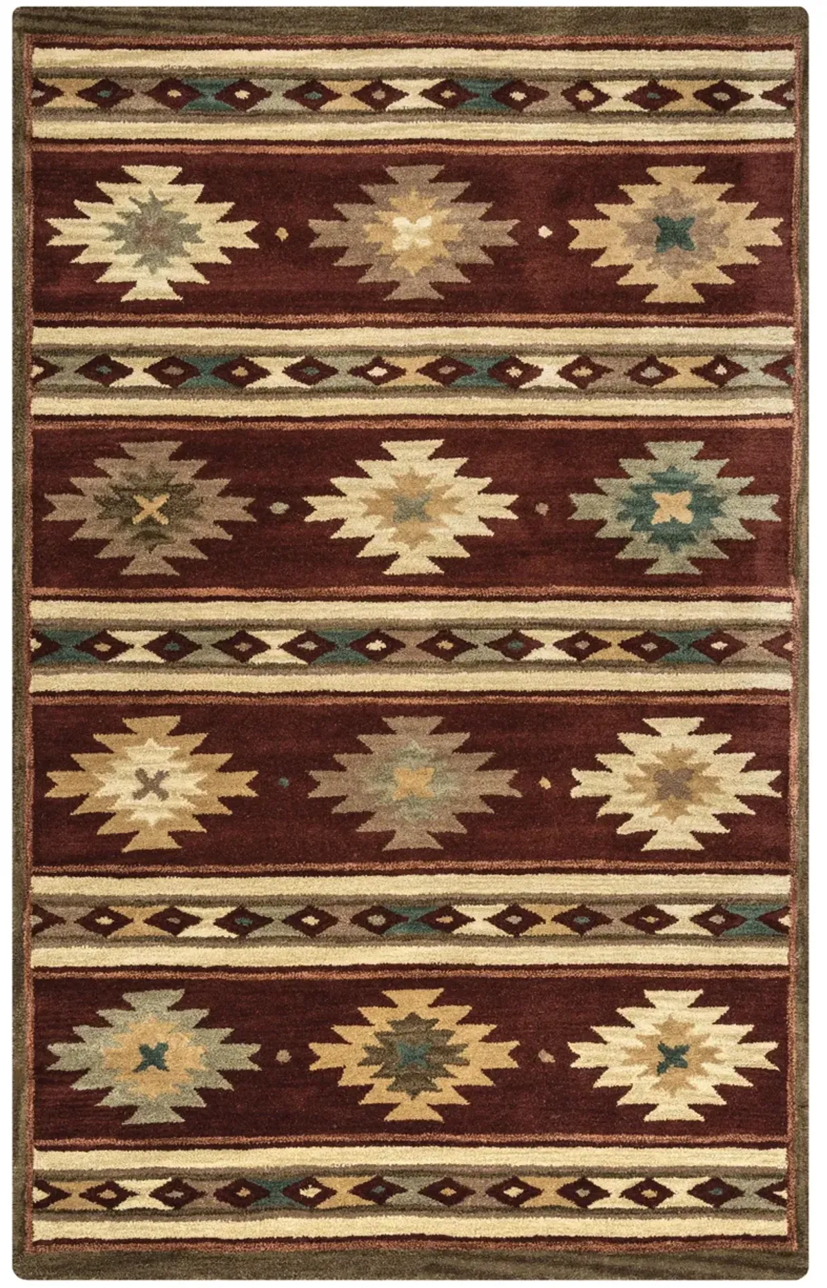 Southwest Red Southwest/Tribal Wool 3' x 5' Rectangle Rug