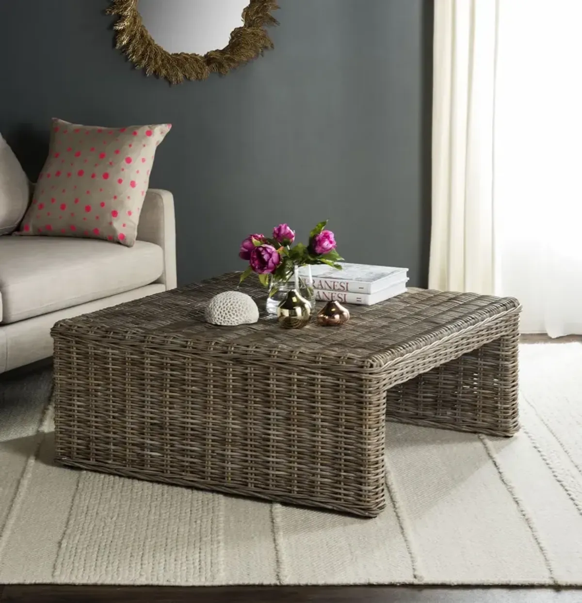 PERSIS WICKER COFFEE TABLE