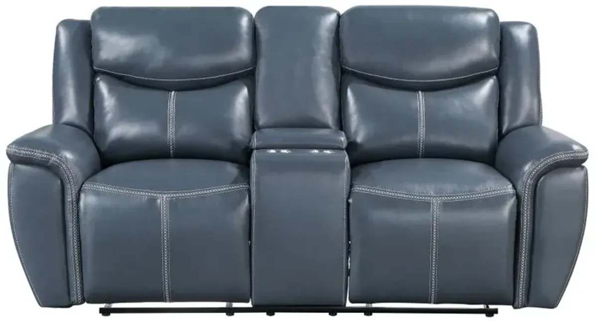 Sloane 2-piece Upholstered Motion Reclining Sofa Set Blue