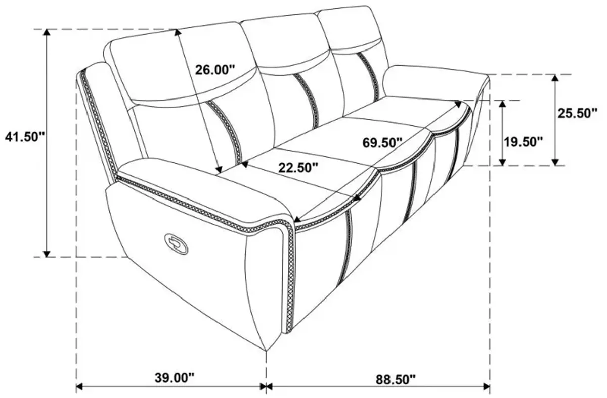 Sloane 2-piece Upholstered Motion Reclining Sofa Set Blue