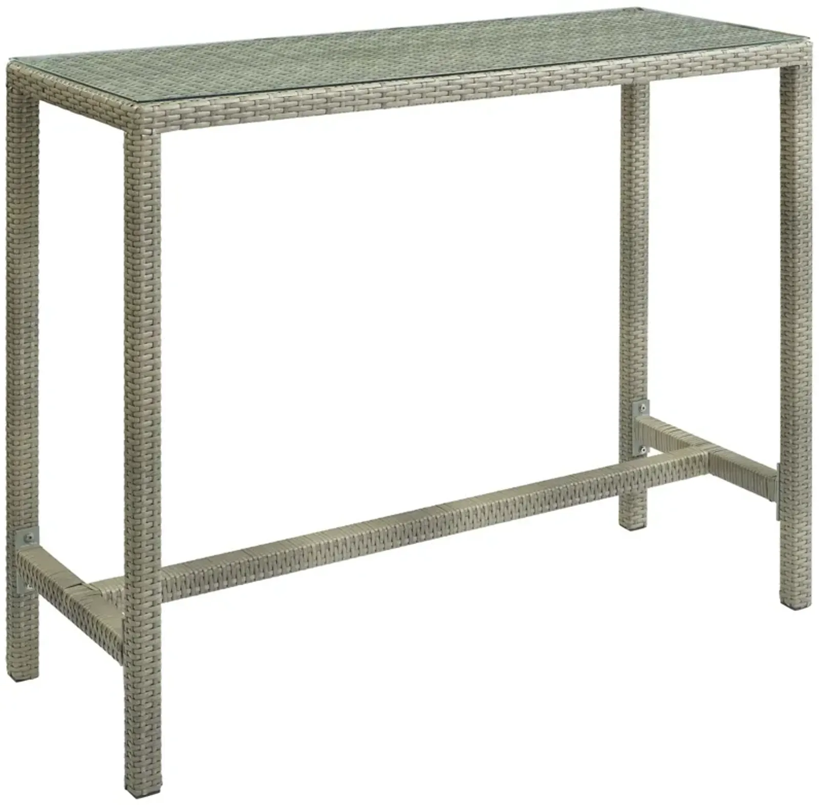 Conduit Outdoor Patio Wicker Rattan Large Bar Table