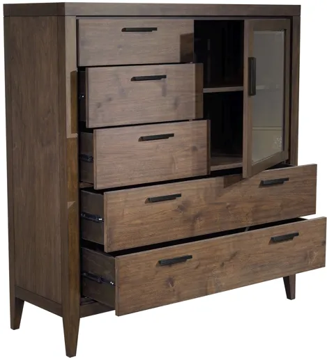 Boracay Five Drawer One Door Walnut Sweater Chest in Wild Oats Brown (2024)