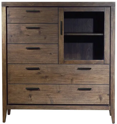 Boracay Five Drawer One Door Walnut Sweater Chest in Wild Oats Brown (2024)