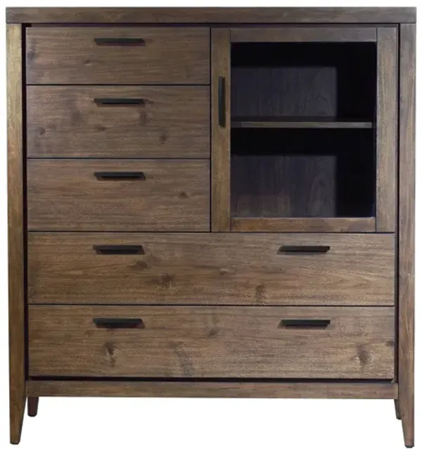 Boracay Five Drawer One Door Walnut Sweater Chest In Wild Oats Brown (2024)