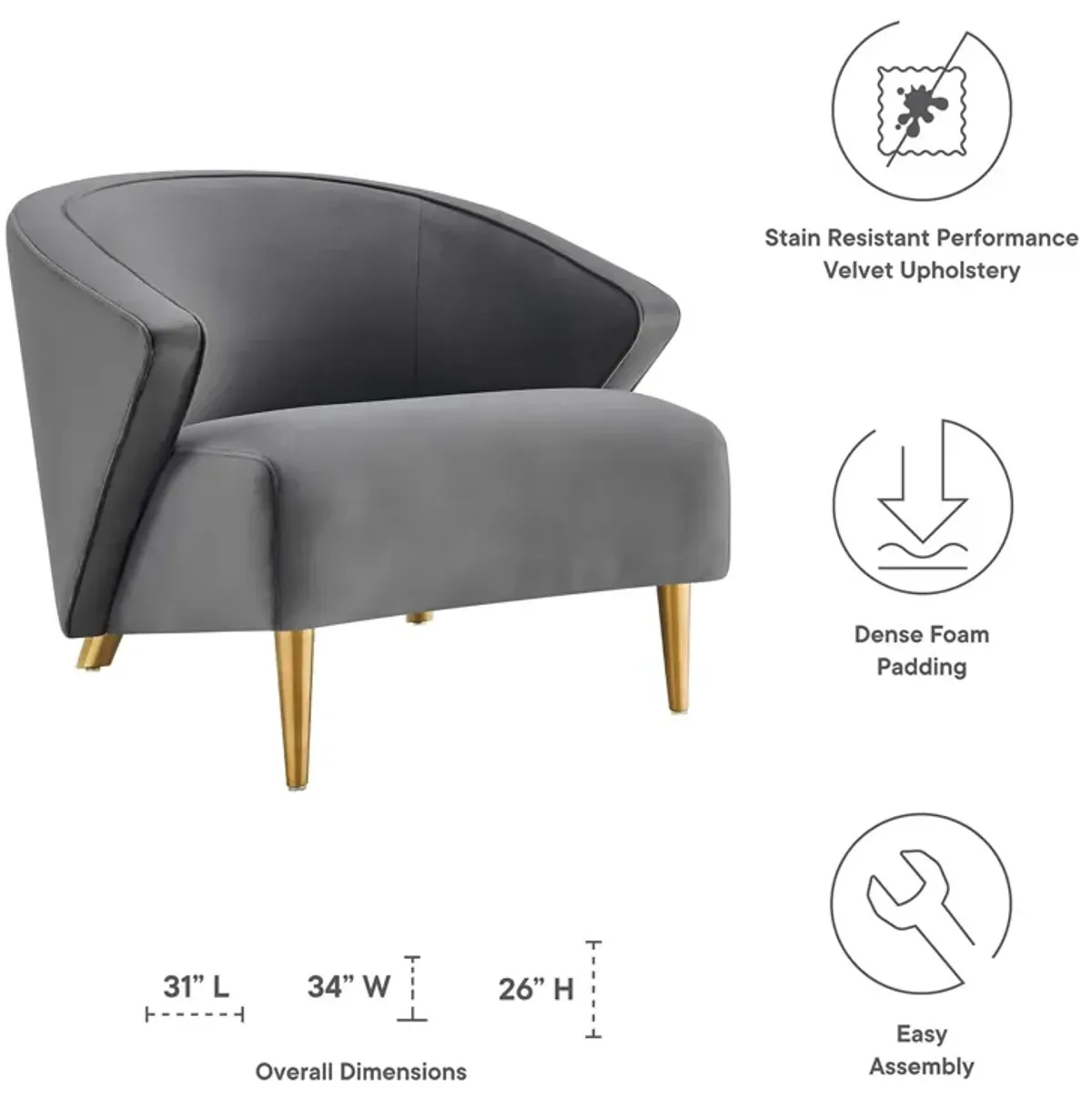 Odyssey Performance Velvet Armchair