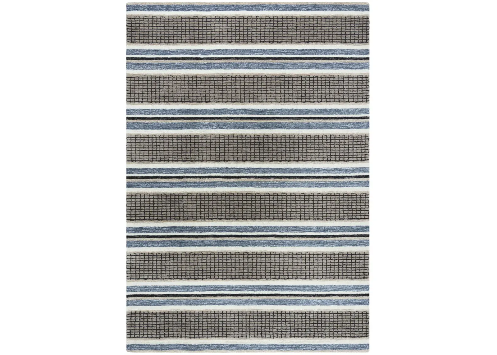 Katana Brown/Gray Stripe Wool 8'6" x 11'6" Rectangle Rug