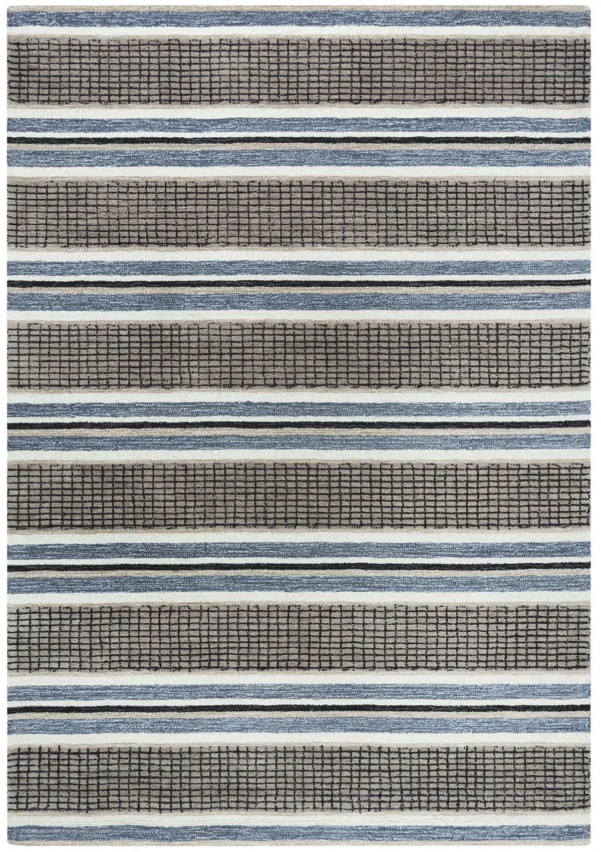 Katana Brown/Gray Stripe Wool 8'6" x 11'6" Rectangle Rug