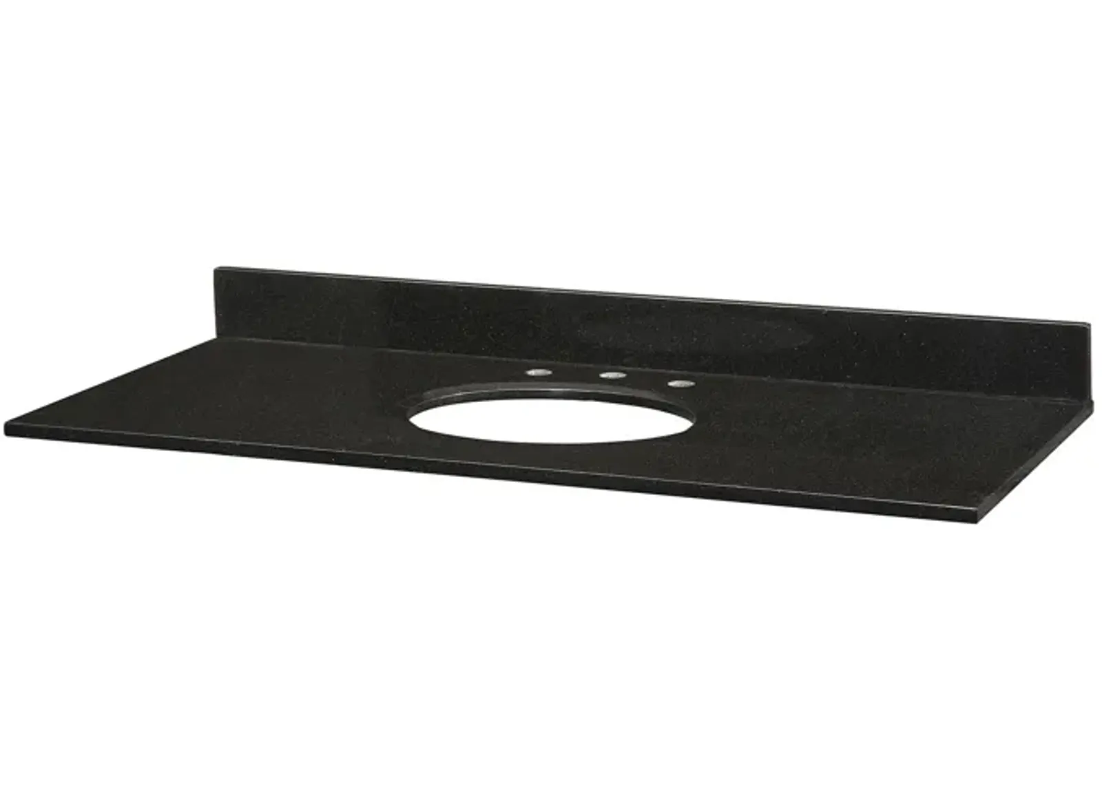 Stone Top - 49-inch for Oval Undermount Sink - Black Granite