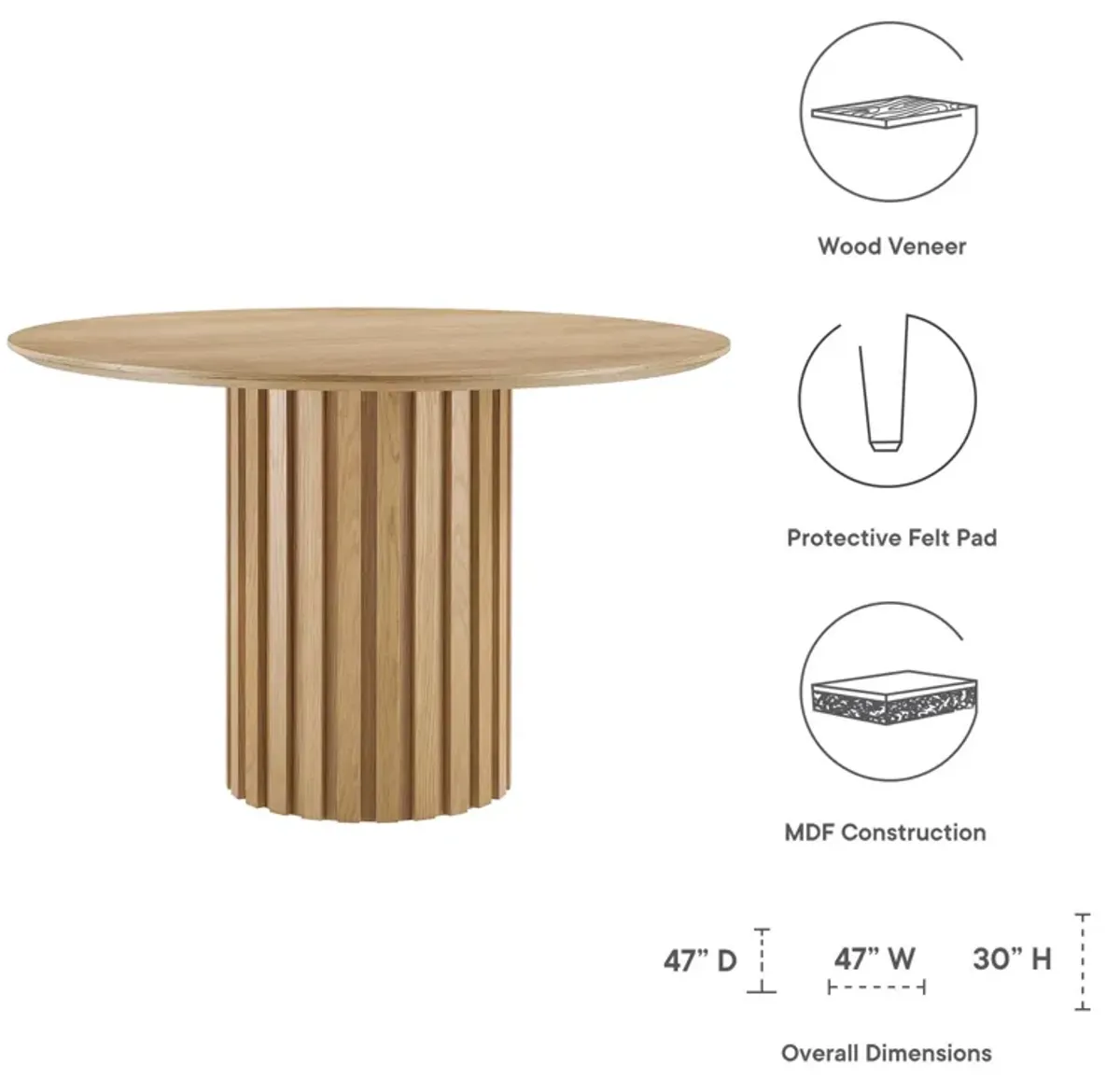 Senja 47" Round Dining Table