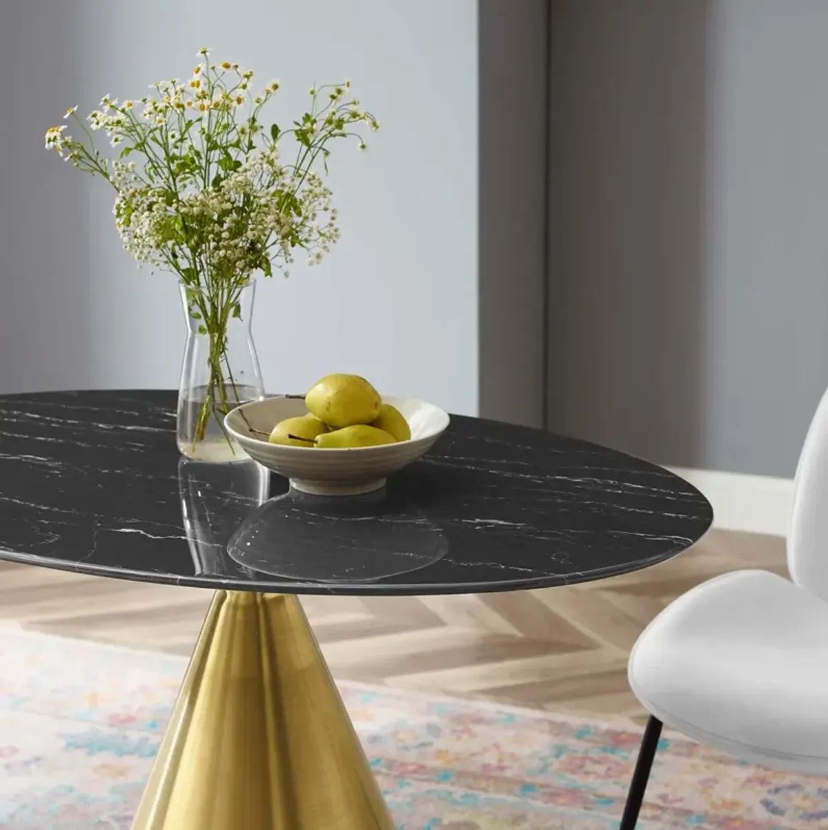 Tupelo 42" Oval Artificial Marble Dining Table