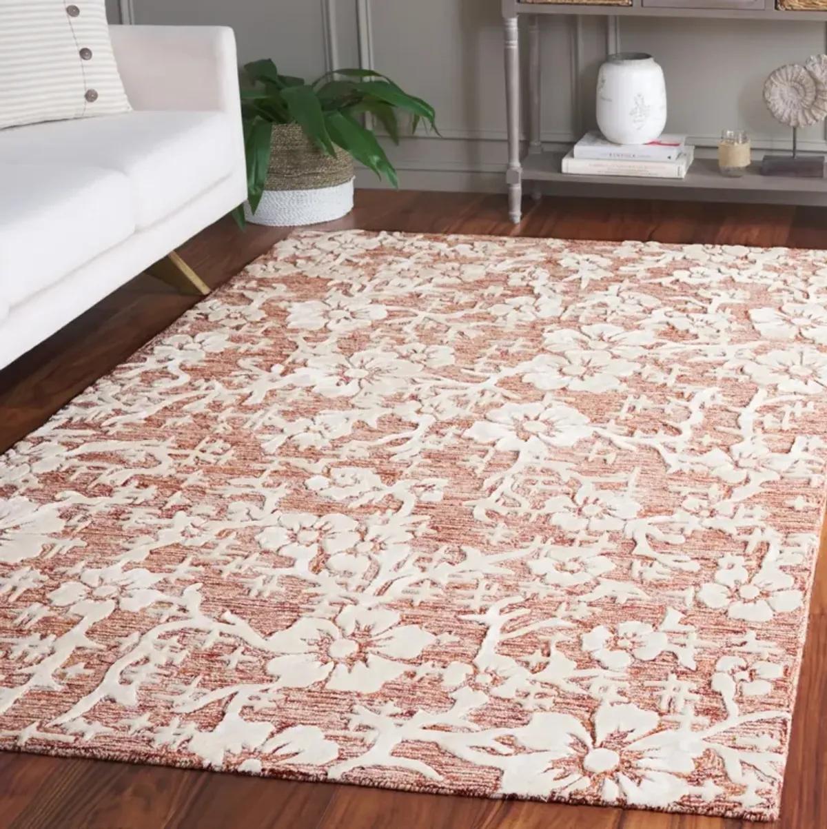 GLAMOUR 540 RUST  8' x 10' Large Rectangle Rug