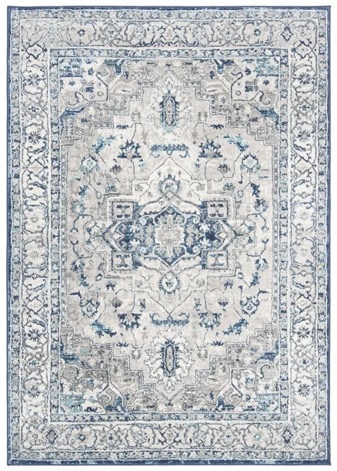 Brentwood 851 Light Grey / Blue 6' X 9' Medium Rectangle Powerloomed Rug