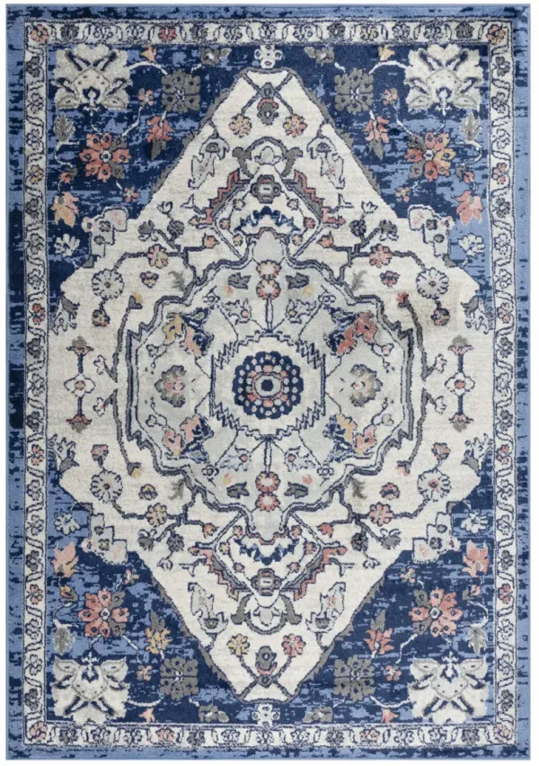 Marquise Blue  Polypropylene  5'2" x 7'3" Rectangle Rug
