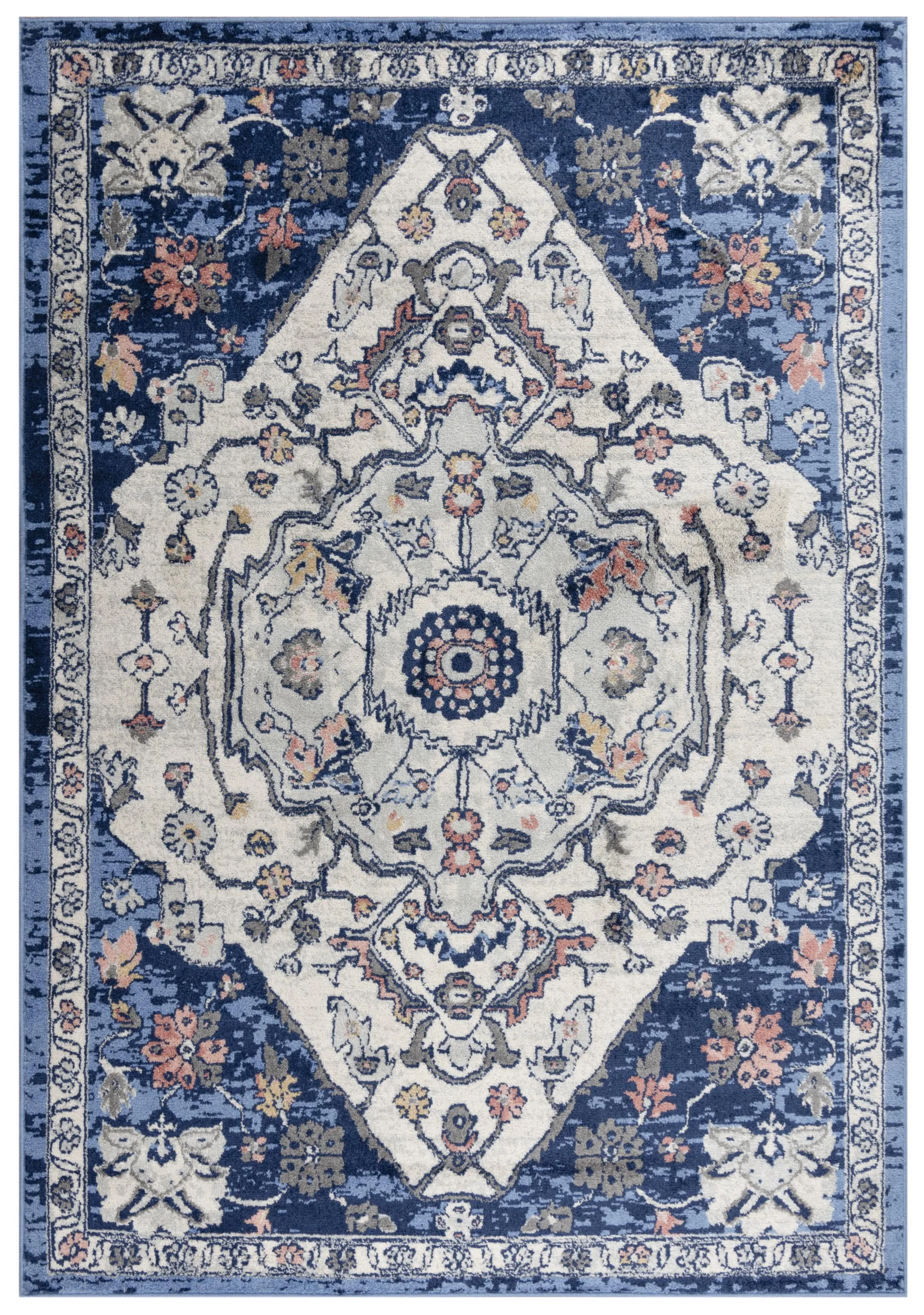 Marquise Blue  Polypropylene  5'2" x 7'3" Rectangle Rug