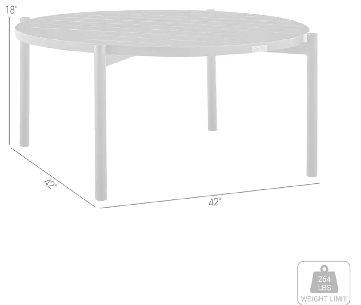 Tiffany Outdoor Patio Round Coffee Table in Black Aluminum