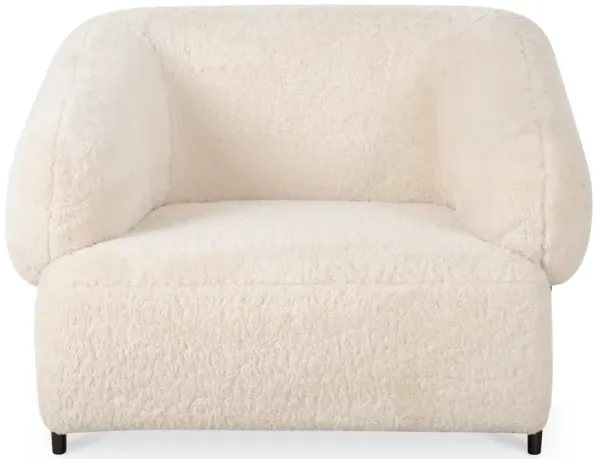 Devlin Lounge Chair Cream Faux Fur