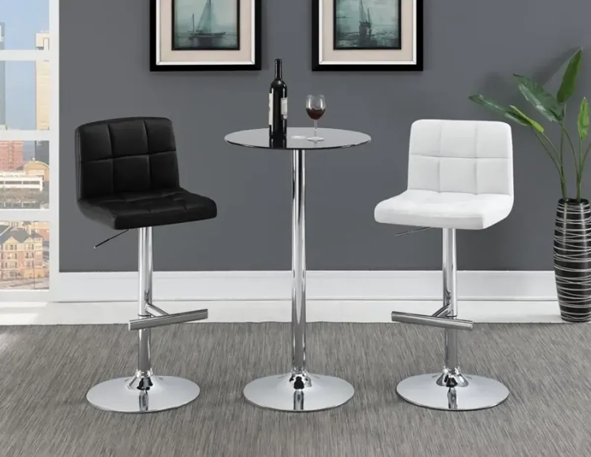 Aliya Adjustable Bar Stools Chrome And Black (Set of 2)