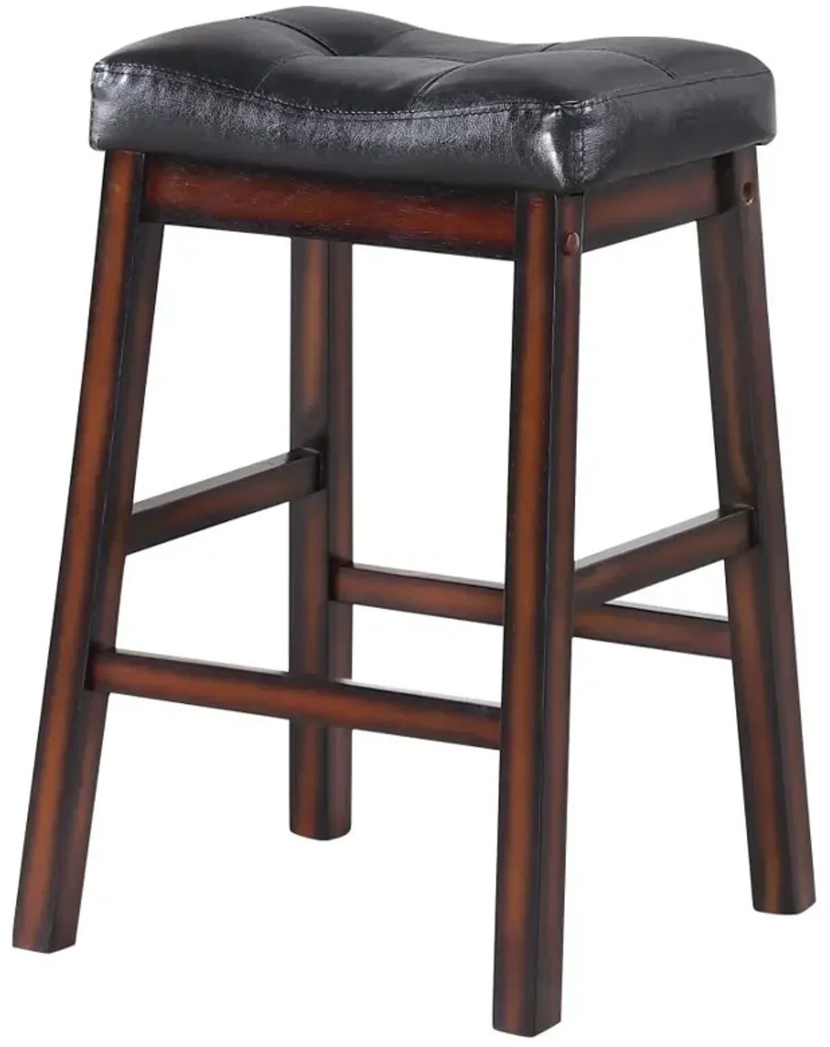 Donald Upholstered Counter Height Stools Black and Cappuccino (Set of 2)