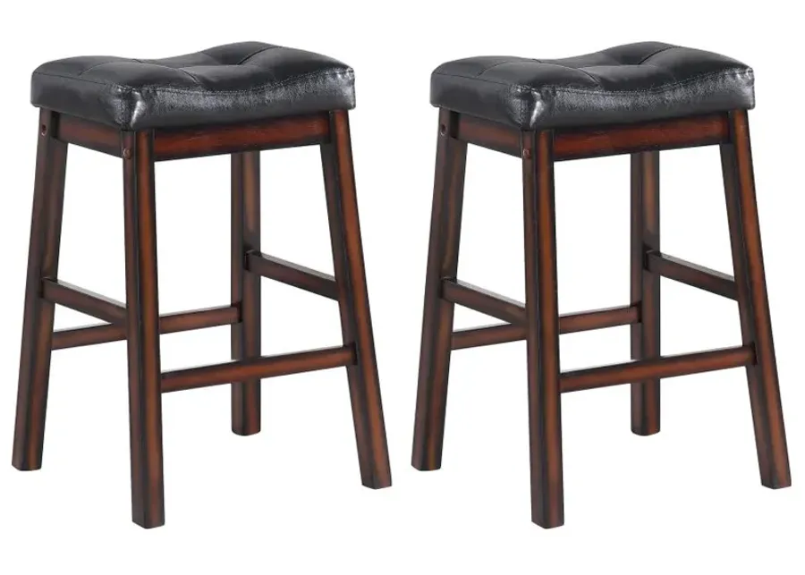 Donald Upholstered Counter Height Stools Black and Cappuccino (Set of 2)