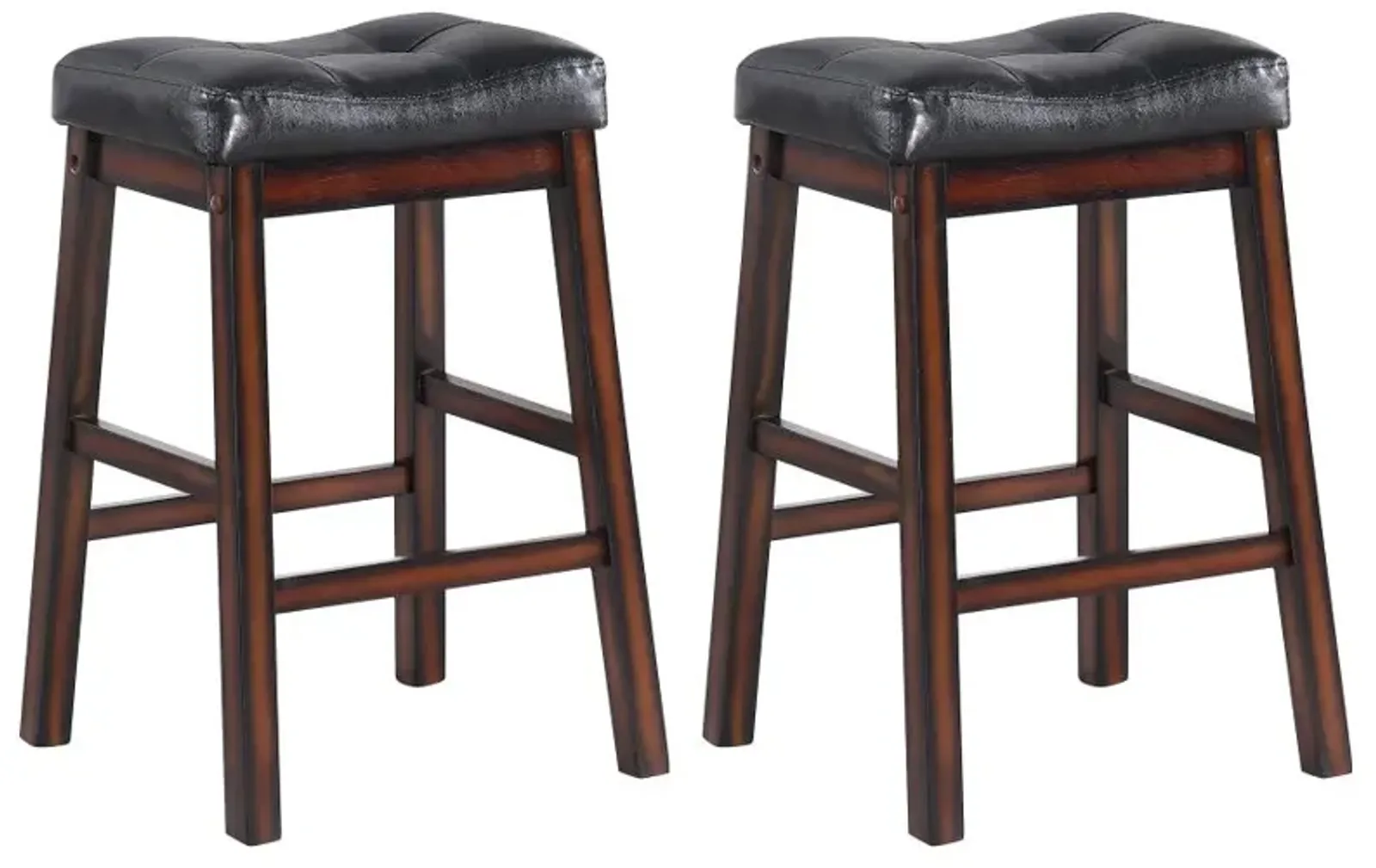 Donald Upholstered Counter Height Stools Black and Cappuccino (Set of 2)